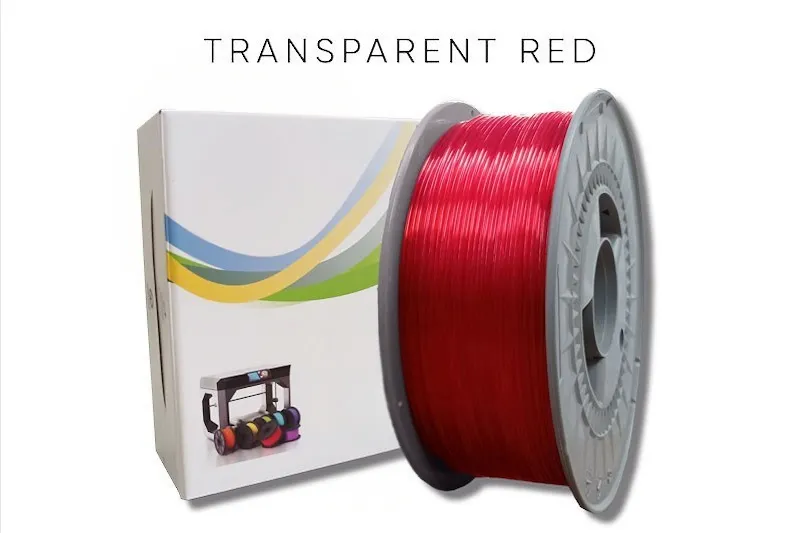 Filamento PETG 1Kg 1,75 Vermelho Translúcido