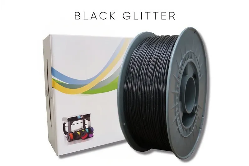 Filamento PLA 1Kg 1,75 Glitter Preto