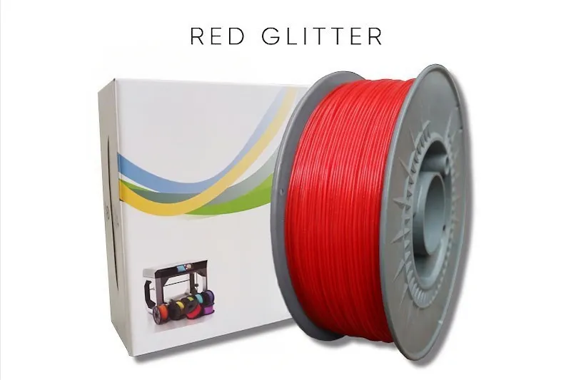 Filamento PLA 1Kg 1,75 PLA Glitter Vermelho