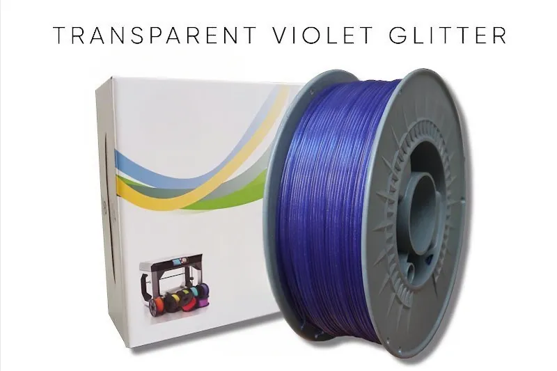 Filamento PLA 1Kg 1,75 PLA Glitter Violeta Translucido